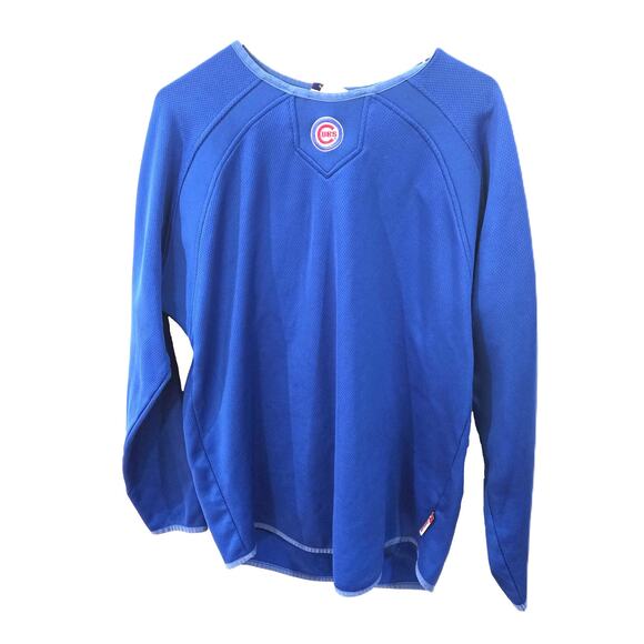 Majestic Sz Large Chicago Cubs Therma Base Long Sleeve Fleece - Picture 1 of 7